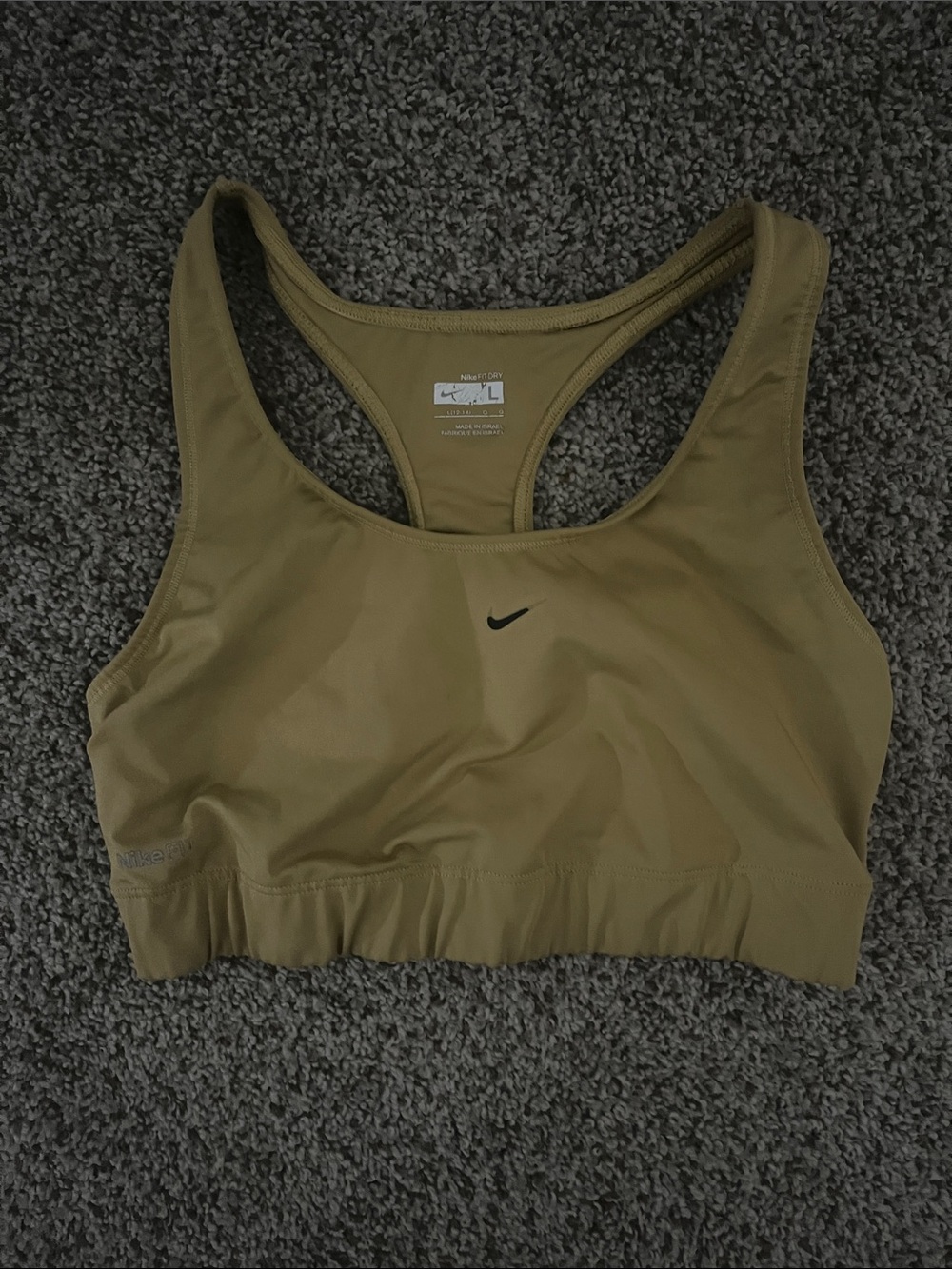 Nike Olive Green Racerback Sports Bra